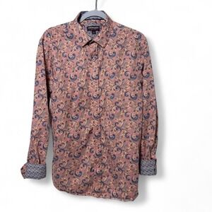 Johnston & Murphy paisley button up shirt Size L #preppy #paisley #menswear